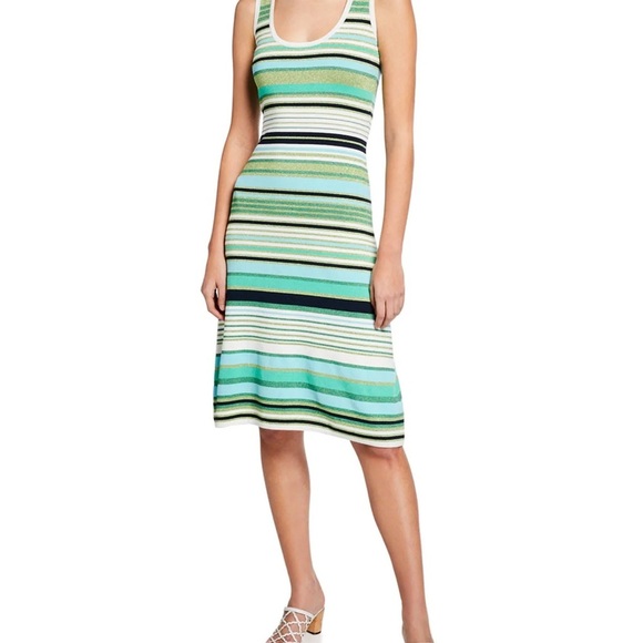 Veronica Beard Dulce Striped Scoop-Neck Sleeveless Dress Size XL - Picture 6 of 6